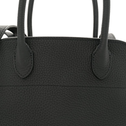 The Row Grained Calfskin Soft Margaux 10 Bag Black 7 of 9