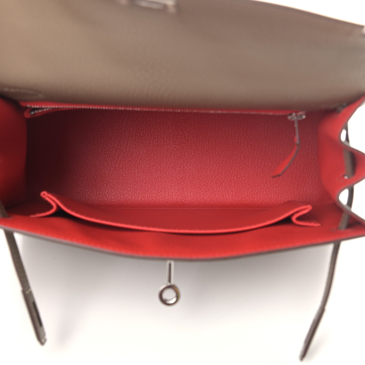 Hermes Chevre Mysore Horseshoe Kelly Sellier 25 Etoupe 5 of 10