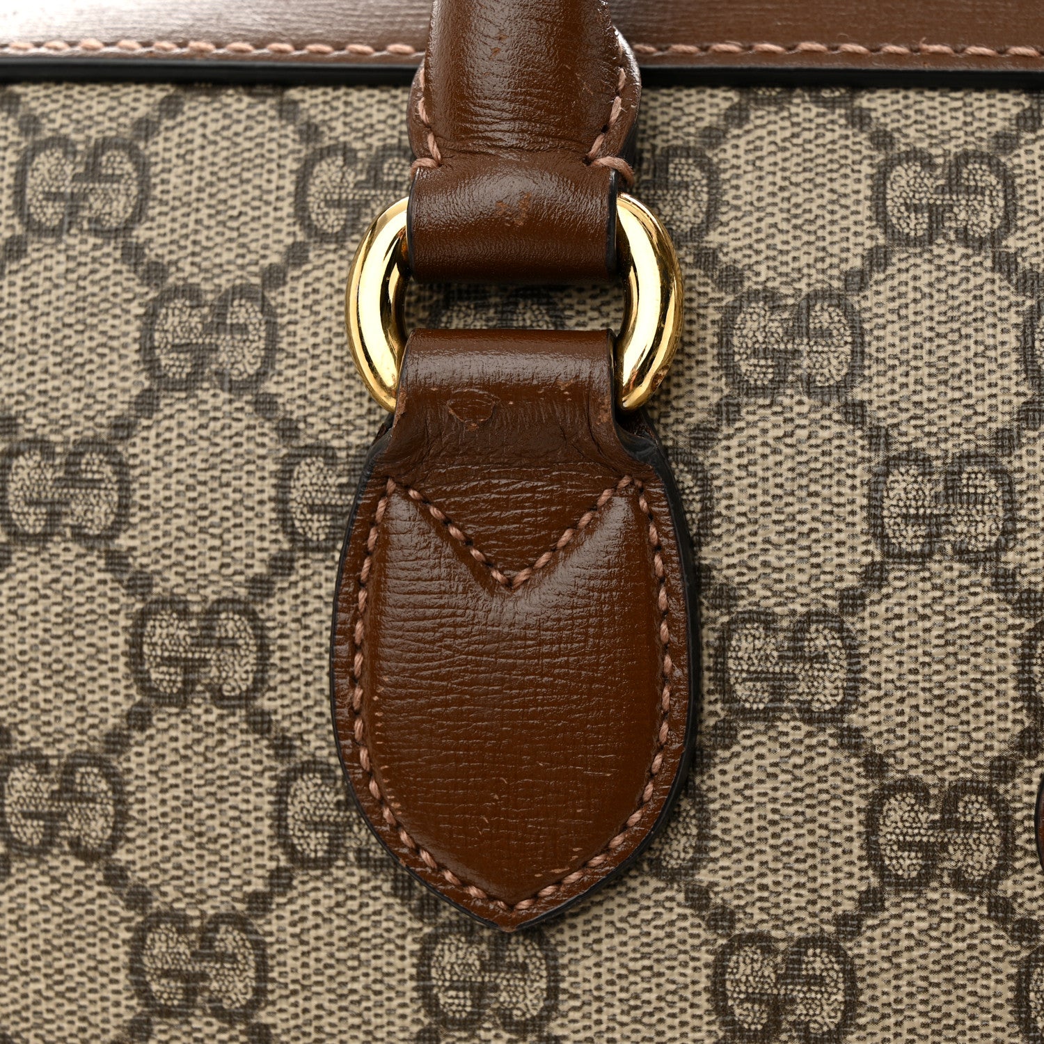 Gucci GG Supreme Monogram Azalea Calfskin Retro Interlocking G Business Case Beige Ebony Brown Sugar 14 of 16
