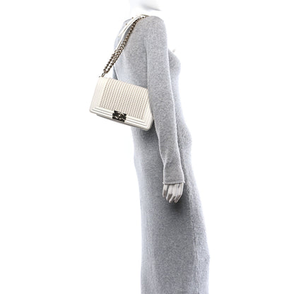 Chanel Calfskin Pearl Medium Boy Flap White 2 of 11