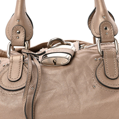 Chloe Metallic Calfskin Medium Paddington Satchel Taupe 8 of 14