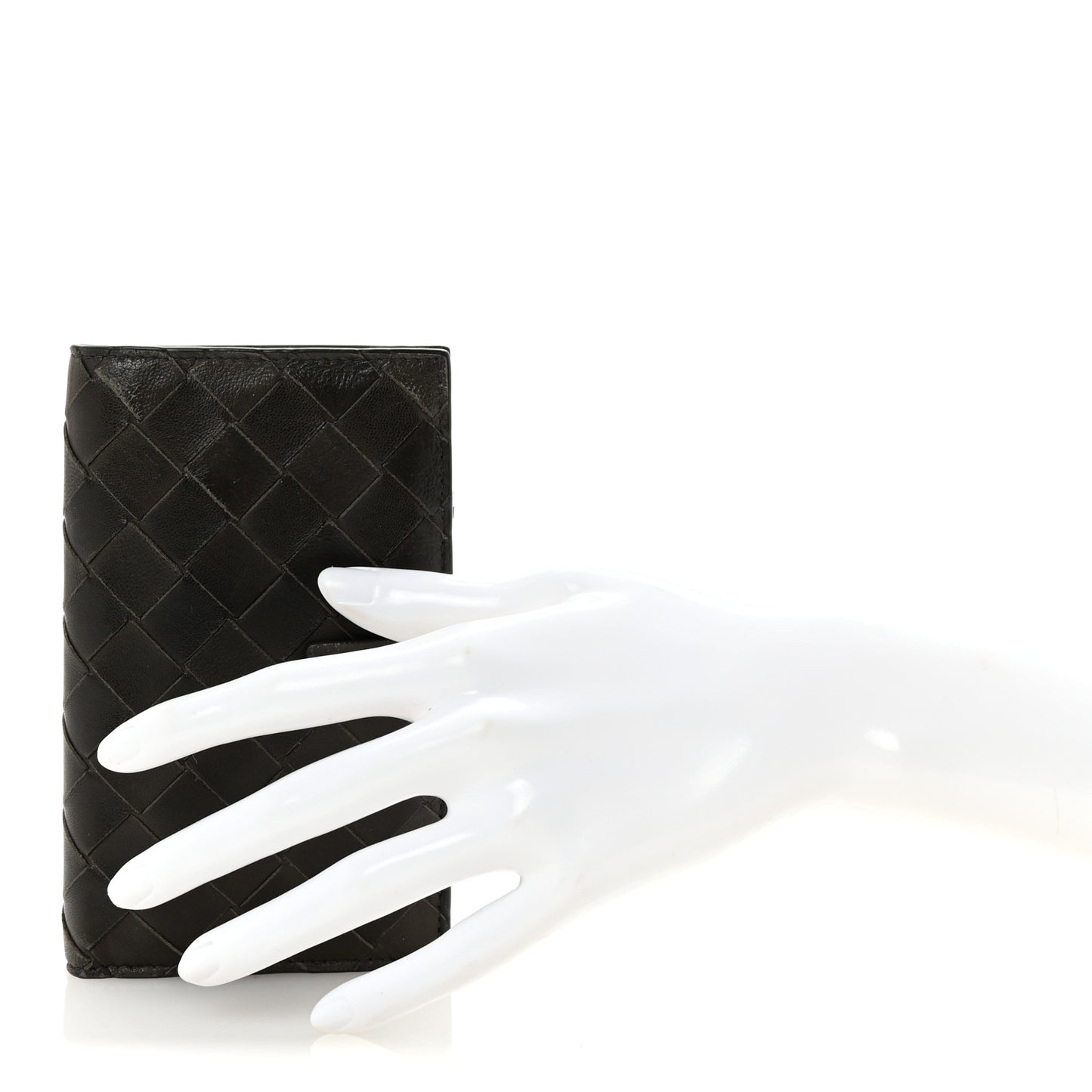 Nappa Intrecciato Bifold Zip Wallet Ebano