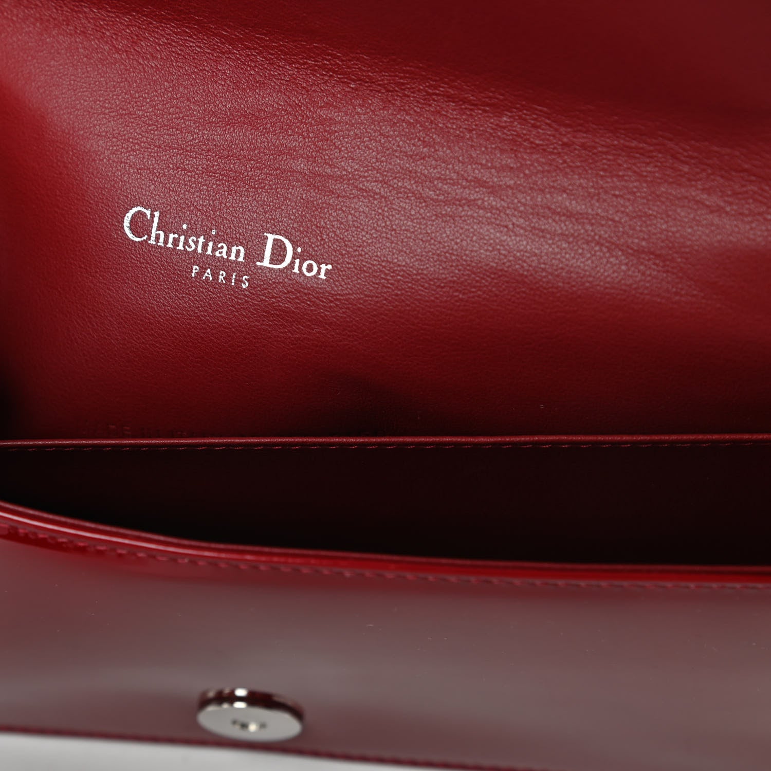 Christian Dior Patent Cannage Lady Dior Clutch Red 9 of 11