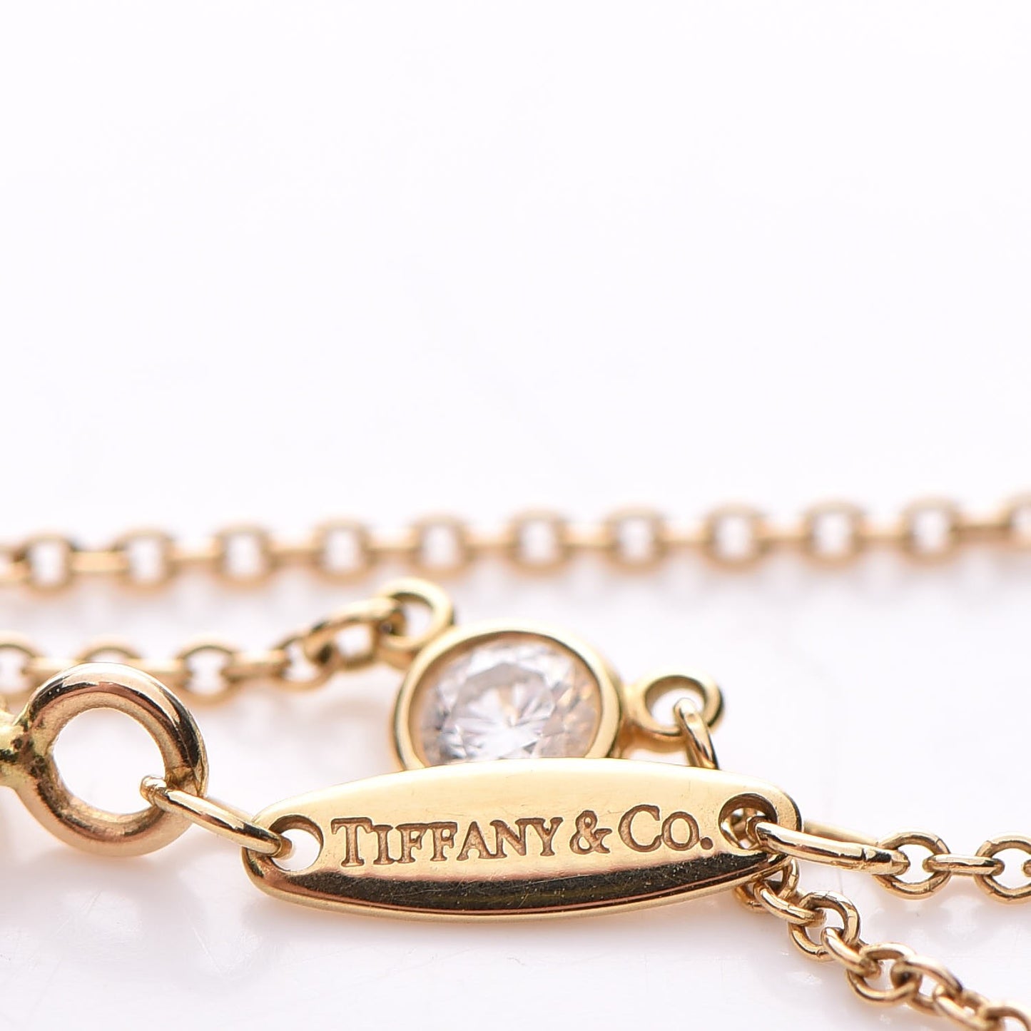 18K Yellow Gold Diamond .08ct Elsa Peretti Diamonds by the Yard Pendant Necklace