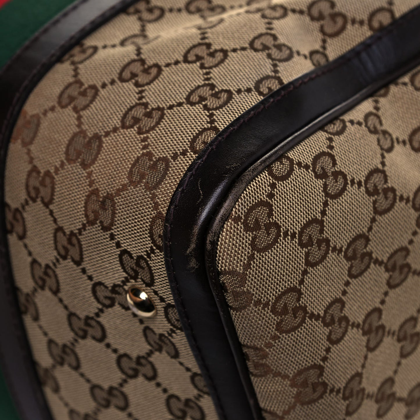 Monogram Vintage Web Medium Boston Dark Brown