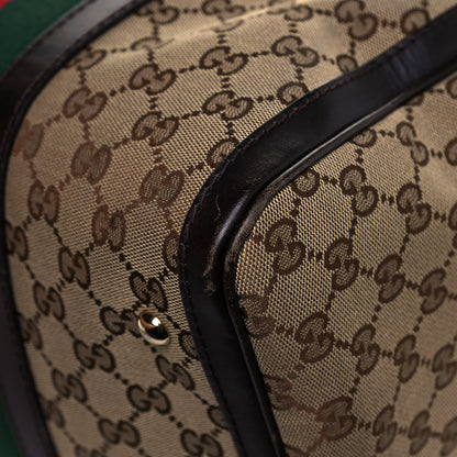 Gucci Monogram Vintage Web Medium Boston Dark Brown 12 of 21