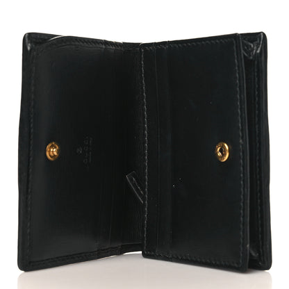 Gucci Calfskin Web Trapuntata GG Marmont Card Case Wallet Black 5 of 7