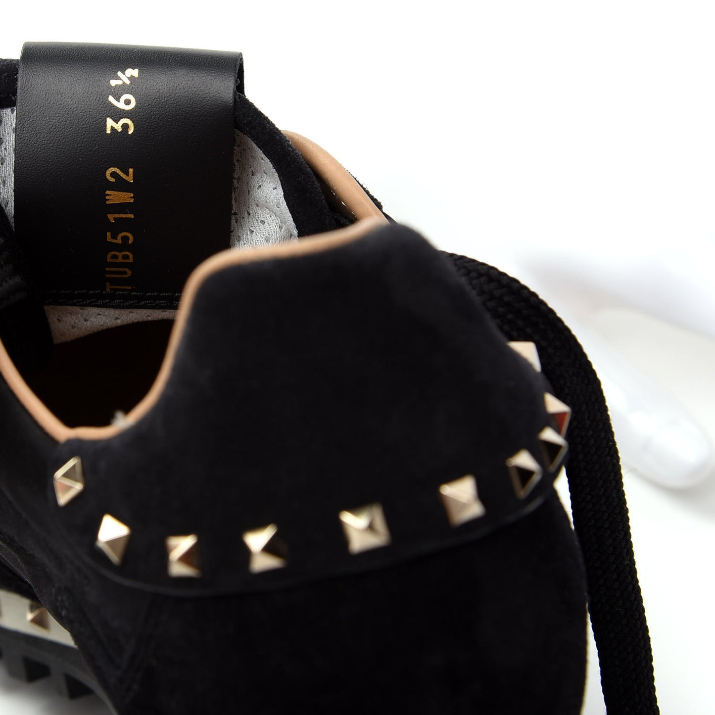 Suede Nylon Camouflage Womens Soul Rockstud Sneakers 36.5 Black
