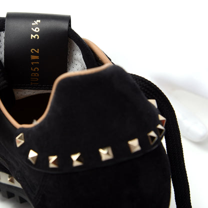 Valentino Garavani Suede Nylon Camouflage Womens Soul Rockstud Sneakers 36.5 Black 10 of 10