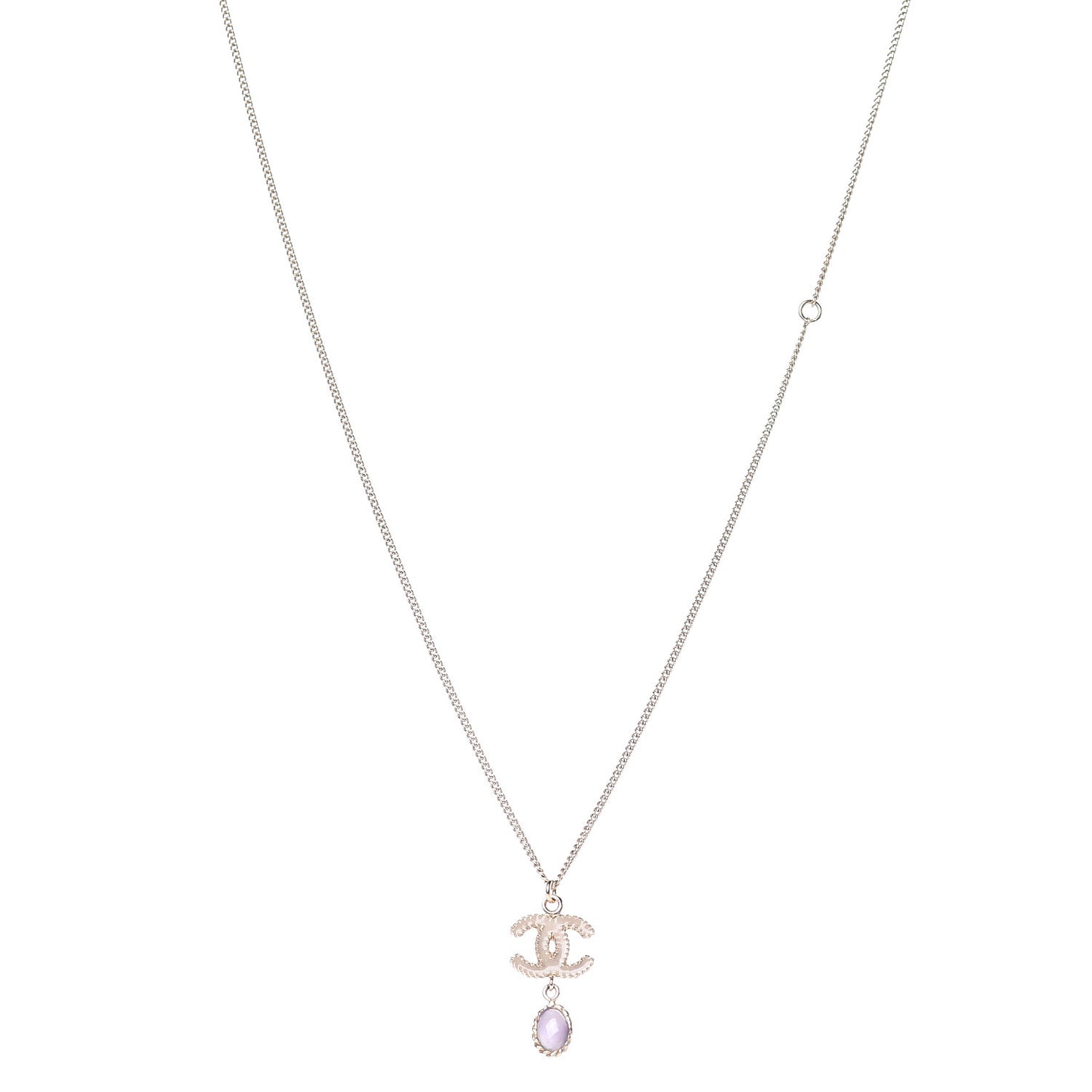 Enamel Resin CC Drop Necklace Gold