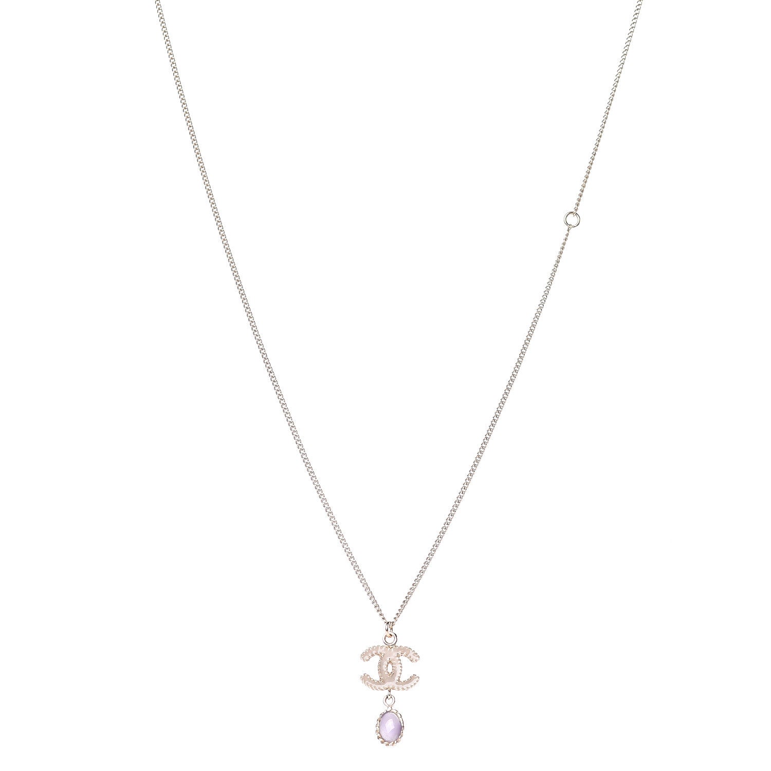 Chanel Enamel Resin CC Drop Necklace Gold 1 of 5