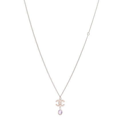 Chanel Enamel Resin CC Drop Necklace Gold 1 of 5