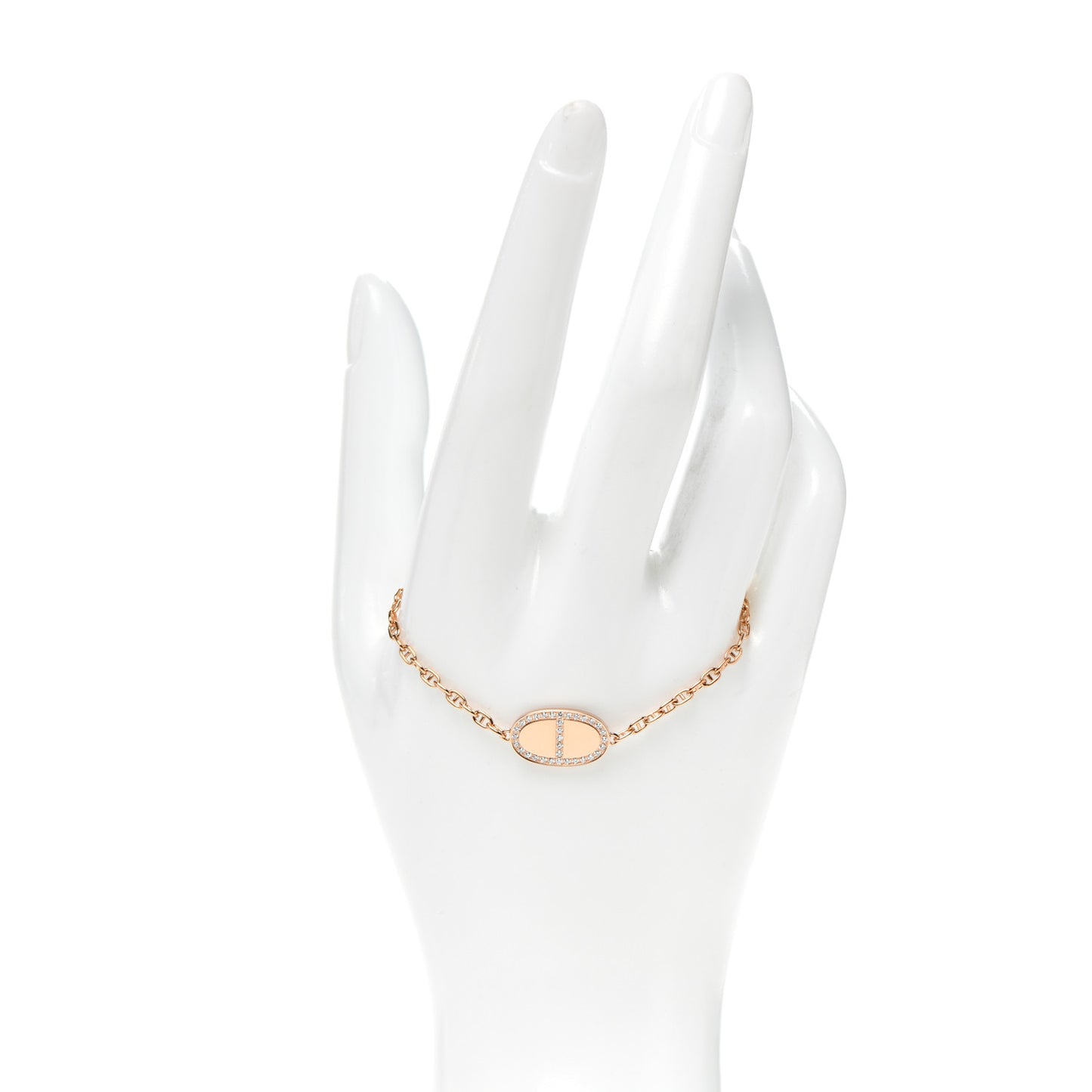 18K Rose Gold Diamond Chaine d'Ancre Verso Bracelet SH