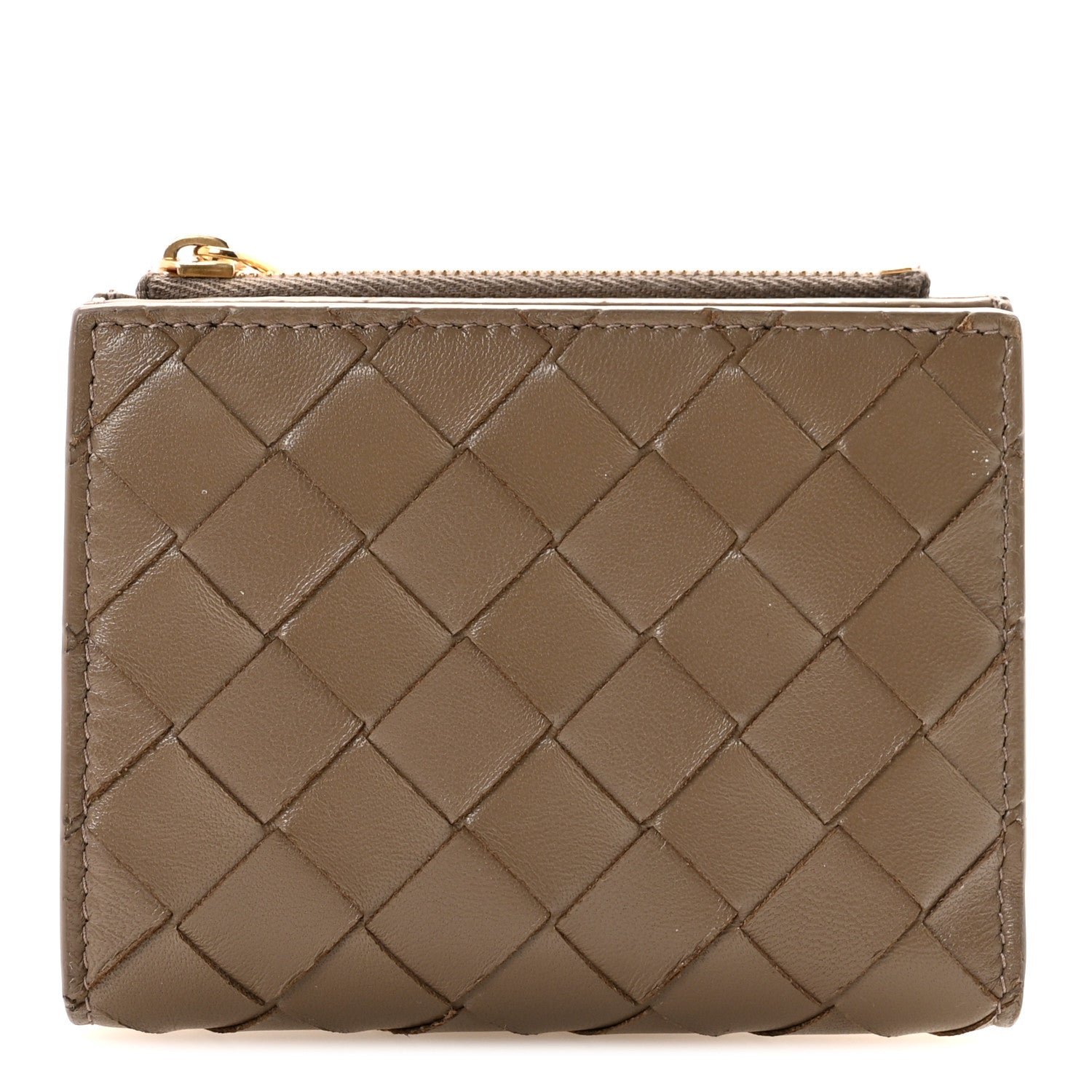 Bottega Veneta Nappa Intrecciato Small Bi-Fold Zip Wallet Pinecone