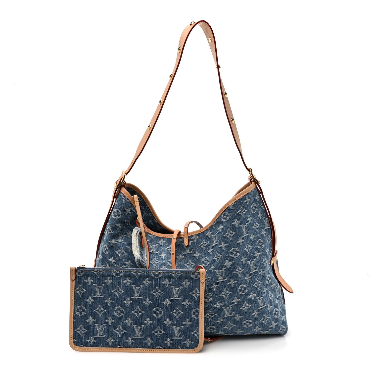 Louis Vuitton Monogram Denim CarryAll MM Blue 3 of 12