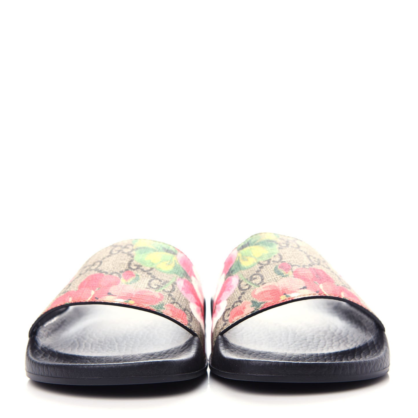 GG Supreme Monogram Blooms Slide Sandals 36 Beige Multicolor