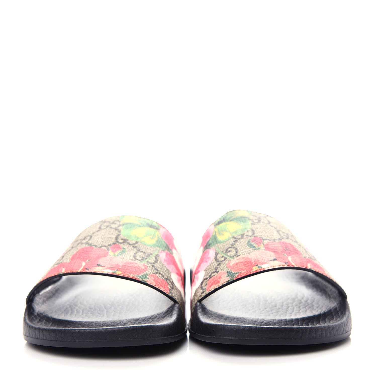Gucci GG Supreme Monogram Blooms Slide Sandals 36 Beige Multicolor 2 of 10