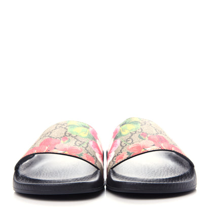 Gucci GG Supreme Monogram Blooms Slide Sandals 36 Beige Multicolor 2 of 10