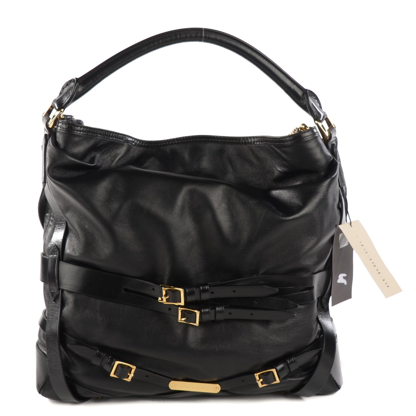 Soft Lambskin Bridle Calfskin Medium Gosford Hobo Black