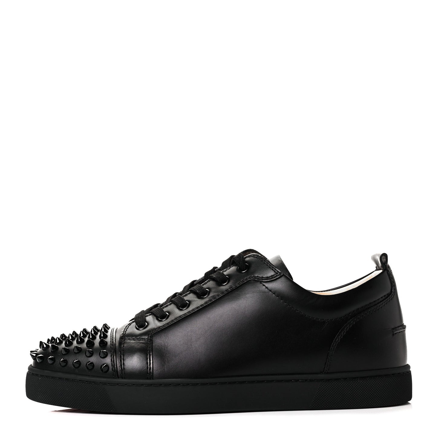 Calfskin Mens Louis Junior Spikes Flat Sneakers 44 Black