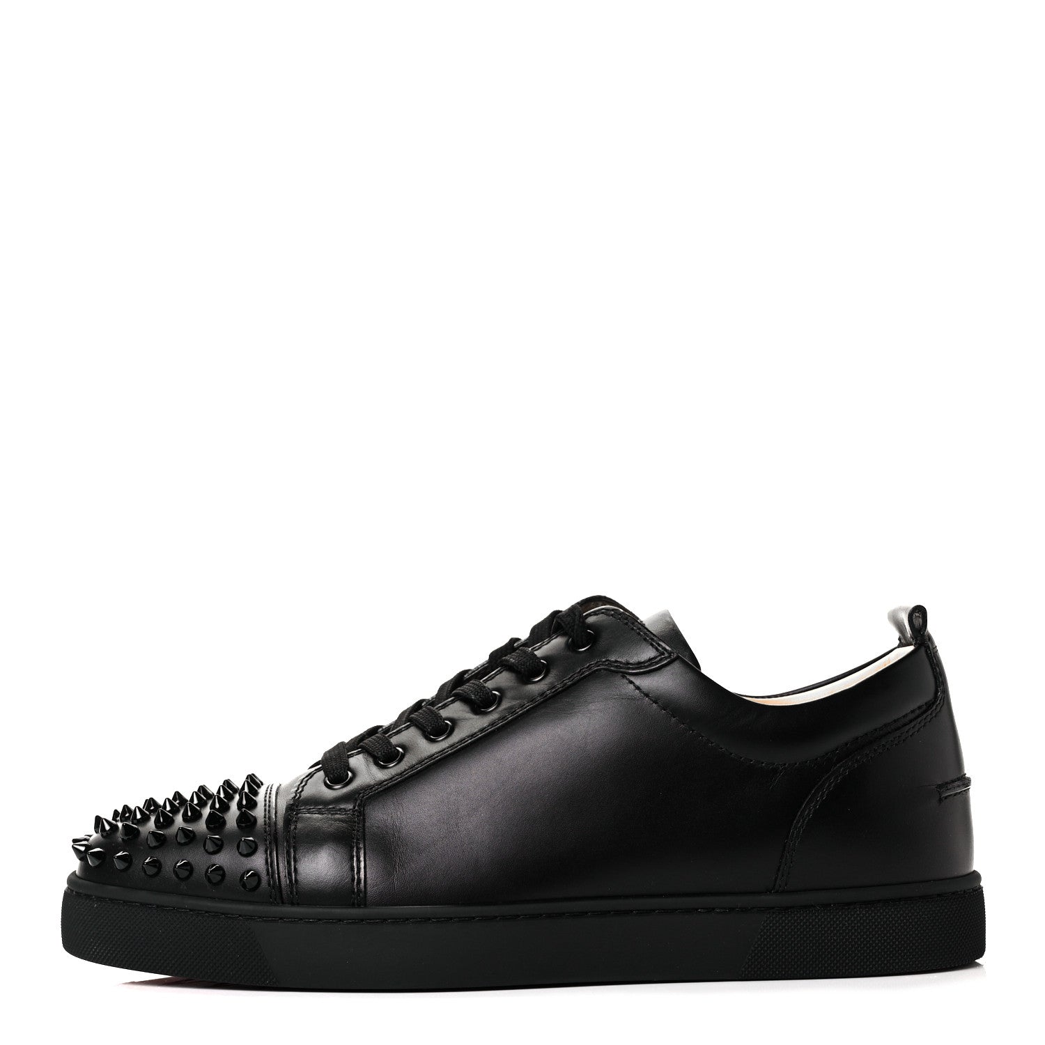 Christian Louboutin Calfskin Mens Louis Junior Spikes Flat Sneakers 44 Black 1 of 9