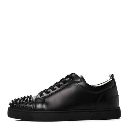 Christian Louboutin Calfskin Mens Louis Junior Spikes Flat Sneakers 44 Black 1 of 9
