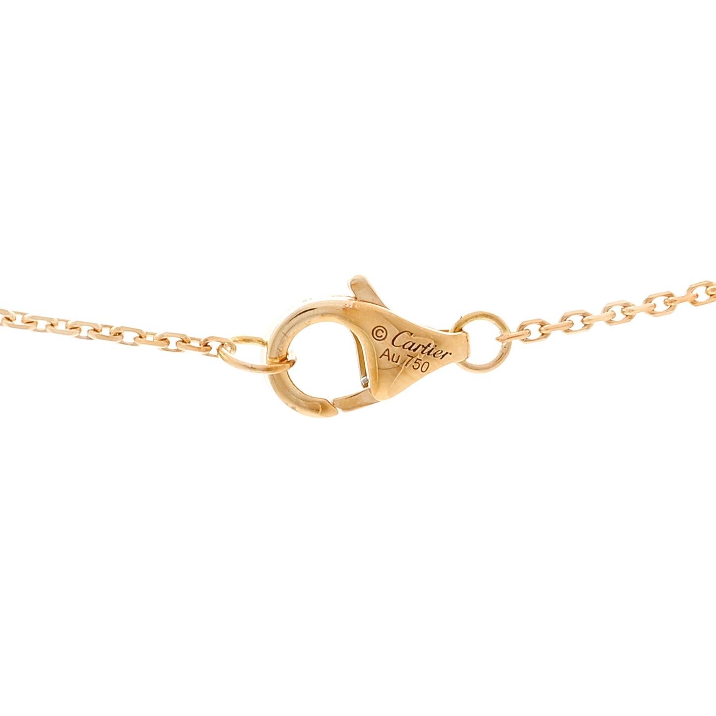 18K Yellow Gold Diamond Mother of Pearl XS Amulette de Cartier Pendant Necklace