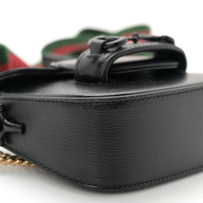 Gucci Azalea Calfskin Web Monochrome Horsebit 1955 Wallet On Strap Black 9 of 10