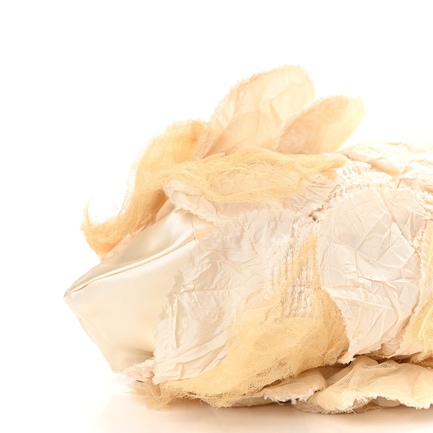 Satin Mesh Lace Camellia Beige