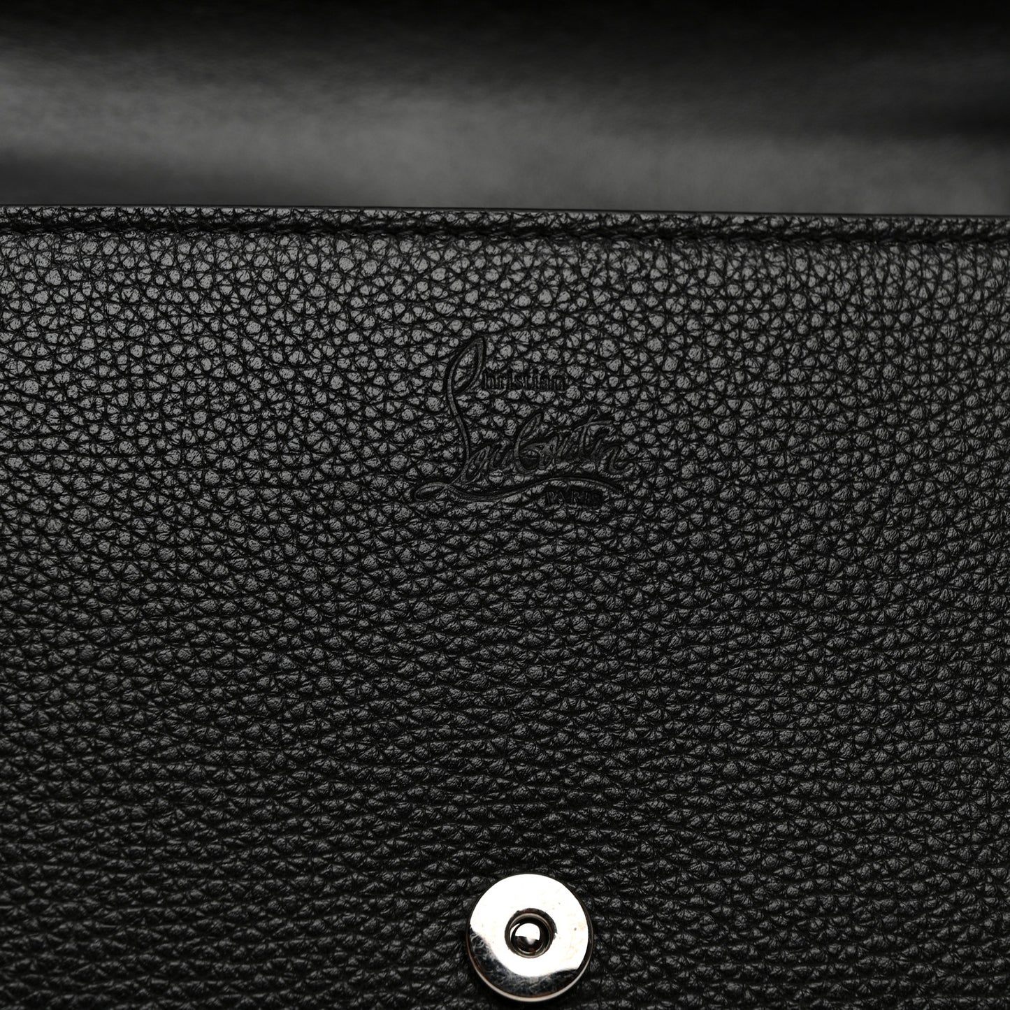 Calfskin Spikes Loubinthesky Paloma Clutch Black