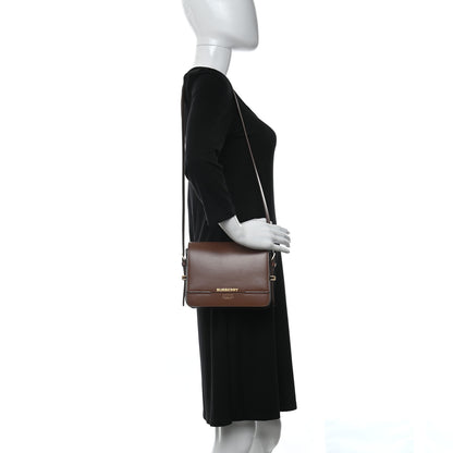 Burberry Smooth Calfskin Two Tone Small Grace Bag Malt Brown Black 2 of 9