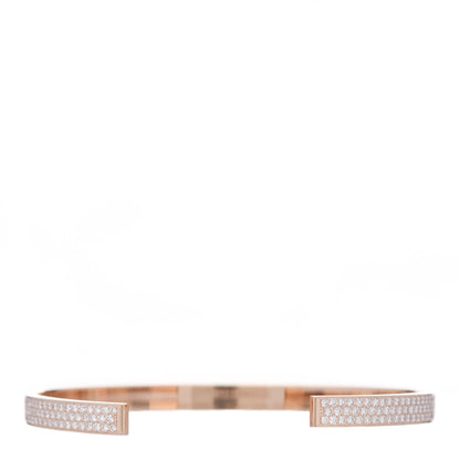Hermes 18K Rose Gold Diamond Pave Kelly Clochette Cuff Bracelet ST 3 of 5