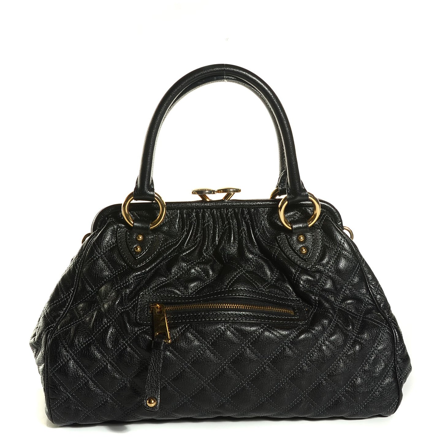 Calfskin Quilted Stam Black