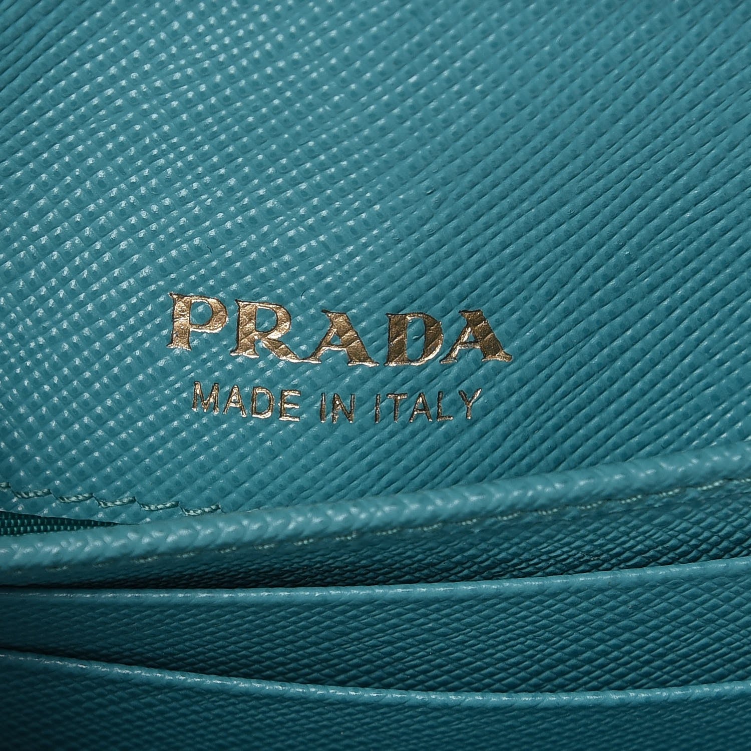 Prada Saffiano Metal Tri-Fold Wallet Turchese 6 of 8