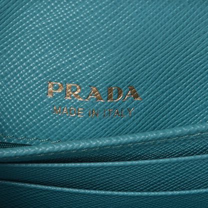 Prada Saffiano Metal Tri-Fold Wallet Turchese 6 of 8