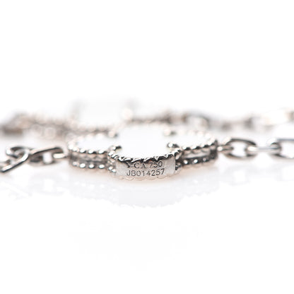 Van Cleef & Arpels 18K White Gold Mother of Pearl 5 Motifs Vintage Alhambra Bracelet 3 of 4