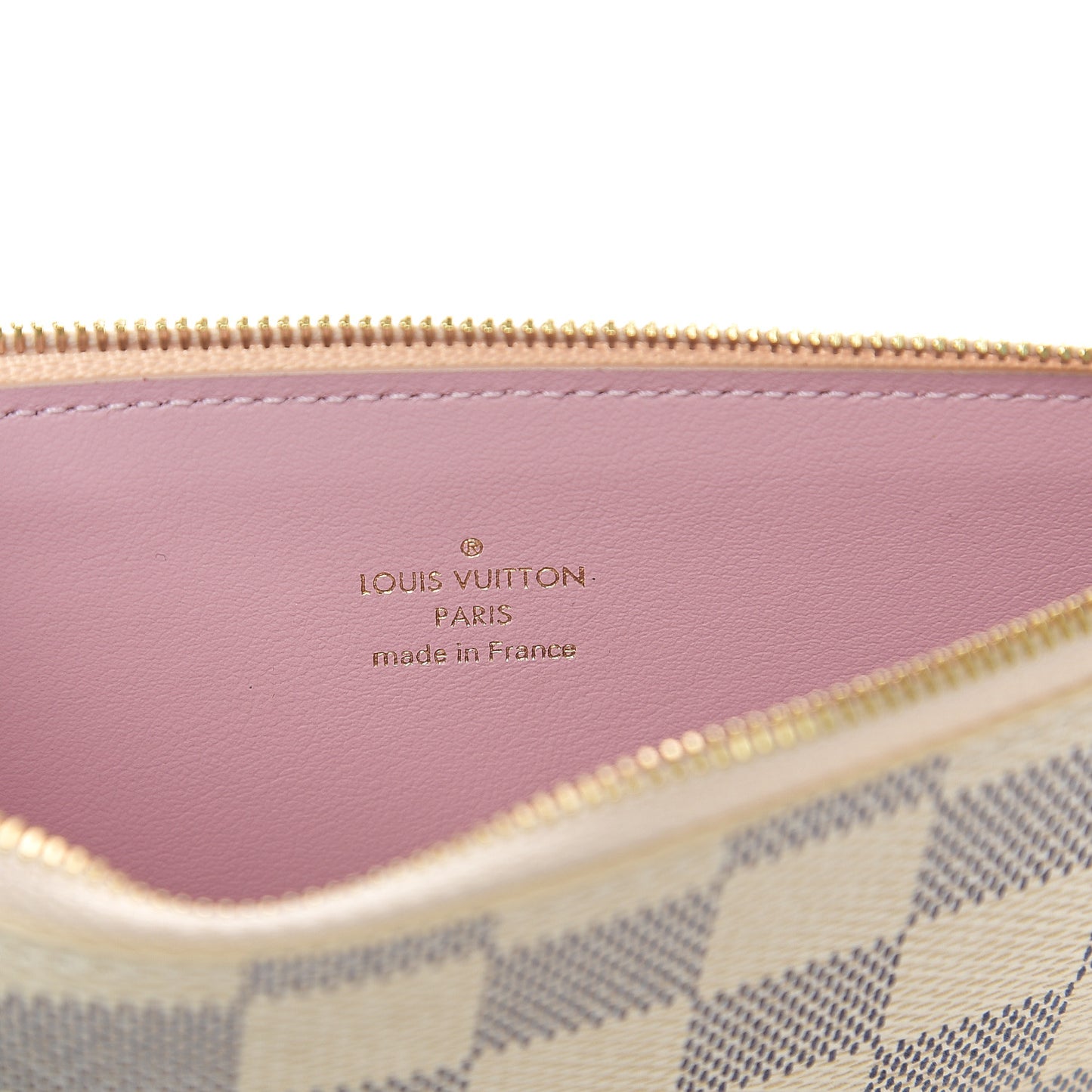 Damier Azur Felicie Chain Wallet Zippered Insert Rose Ballerine