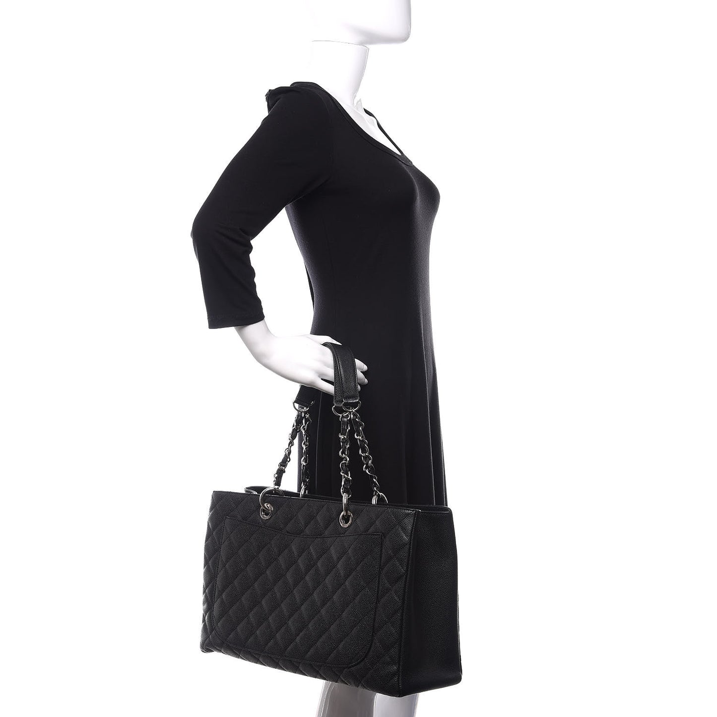 Caviar Quilted XL Grand Shopping Tote GST Black