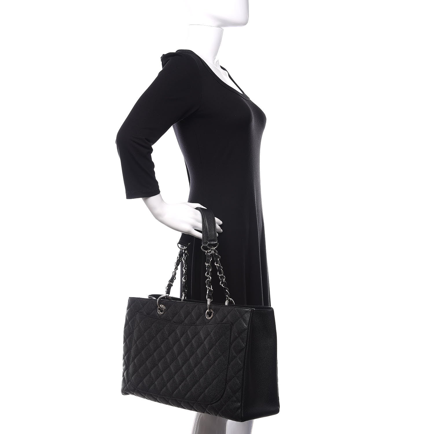 Chanel Caviar Quilted XL Grand Shopping Tote GST Black 2 of 10