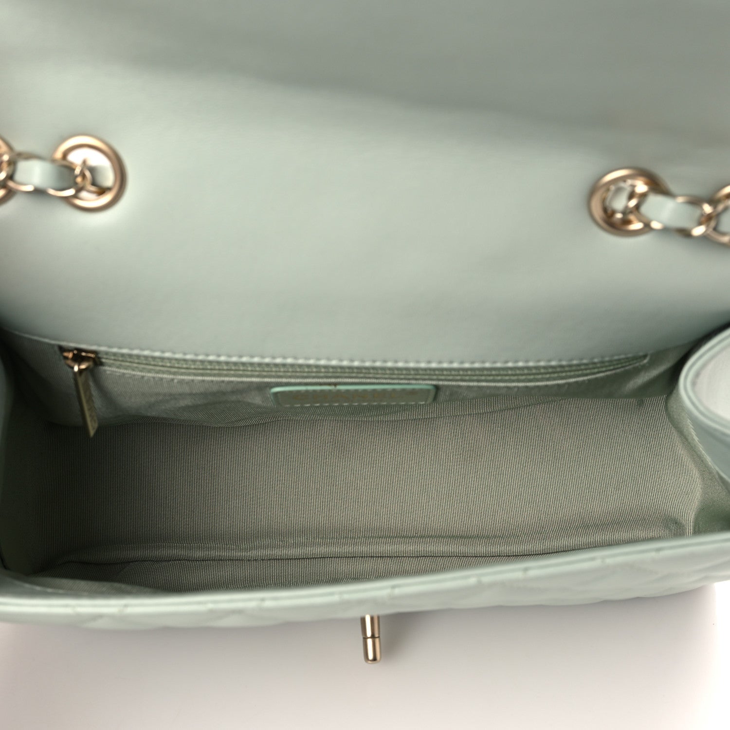 Chanel Lambskin Quilted Medium Mademoiselle Chic Flap Light Green 5 of 10