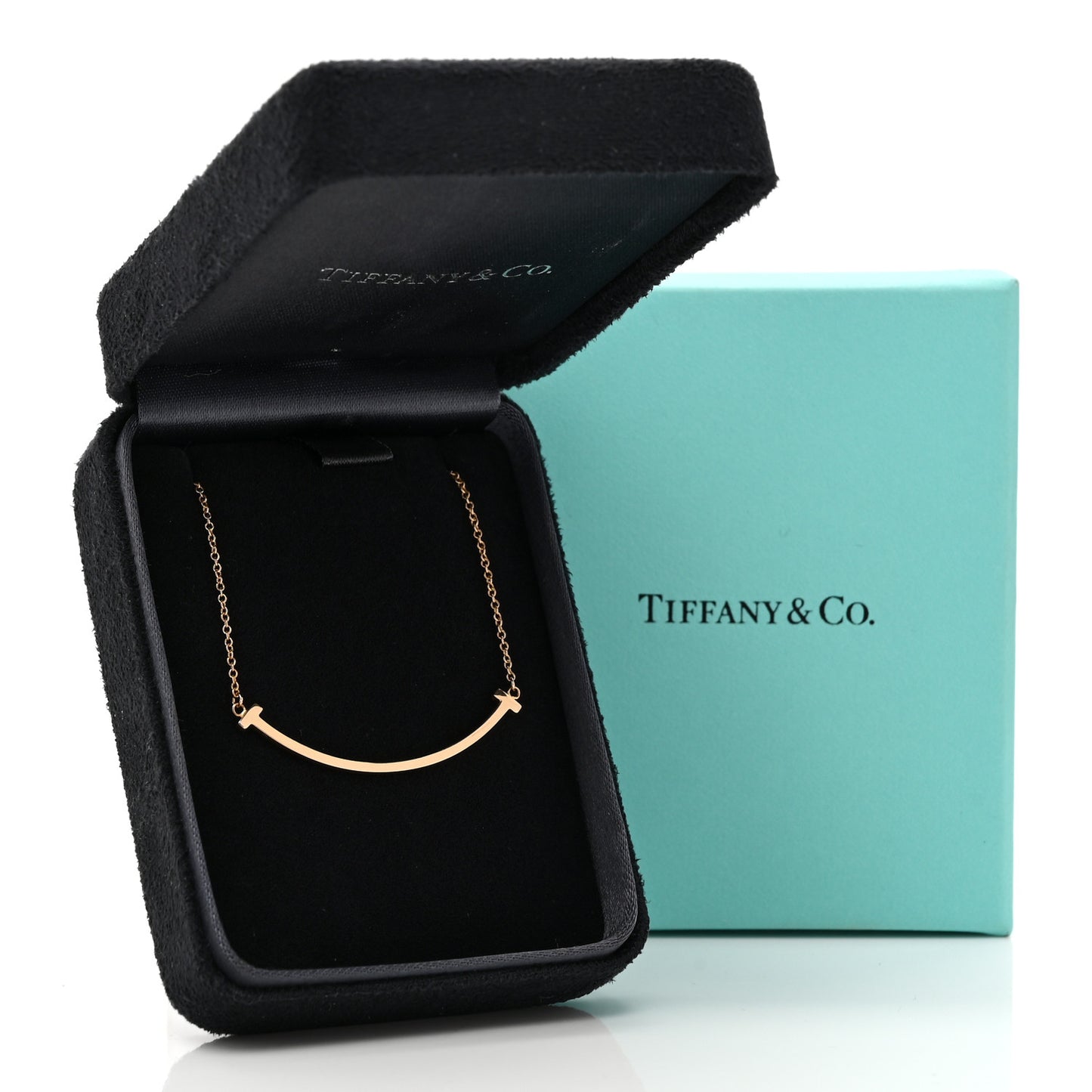 18K Rose Gold Small T Smile Pendant Necklace