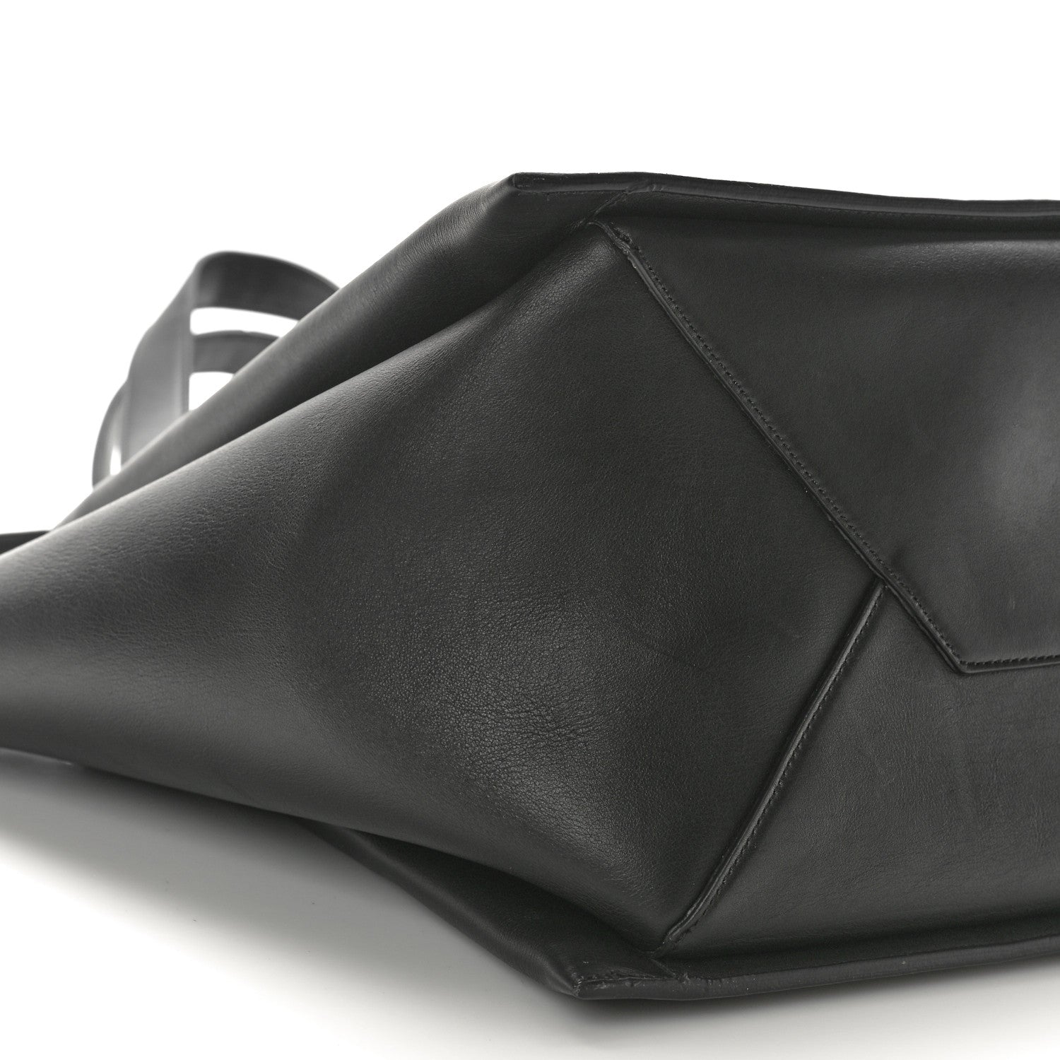Celine Supple Natural Calfskin Vertical Tri-Fold Bag Black 10 of 11