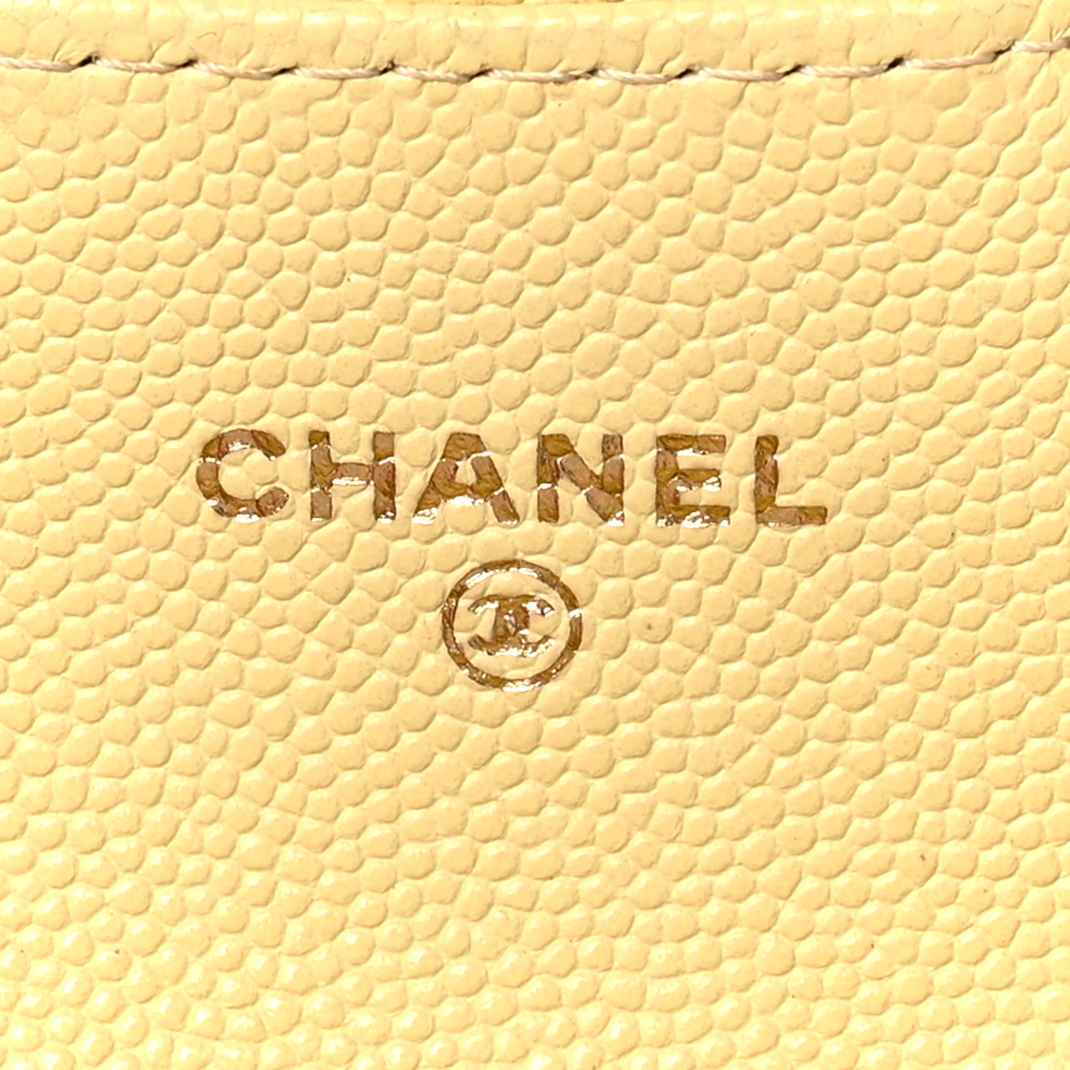 Chanel Caviar Quilted Flap Card Holder Wallet Yellow 6 of 9