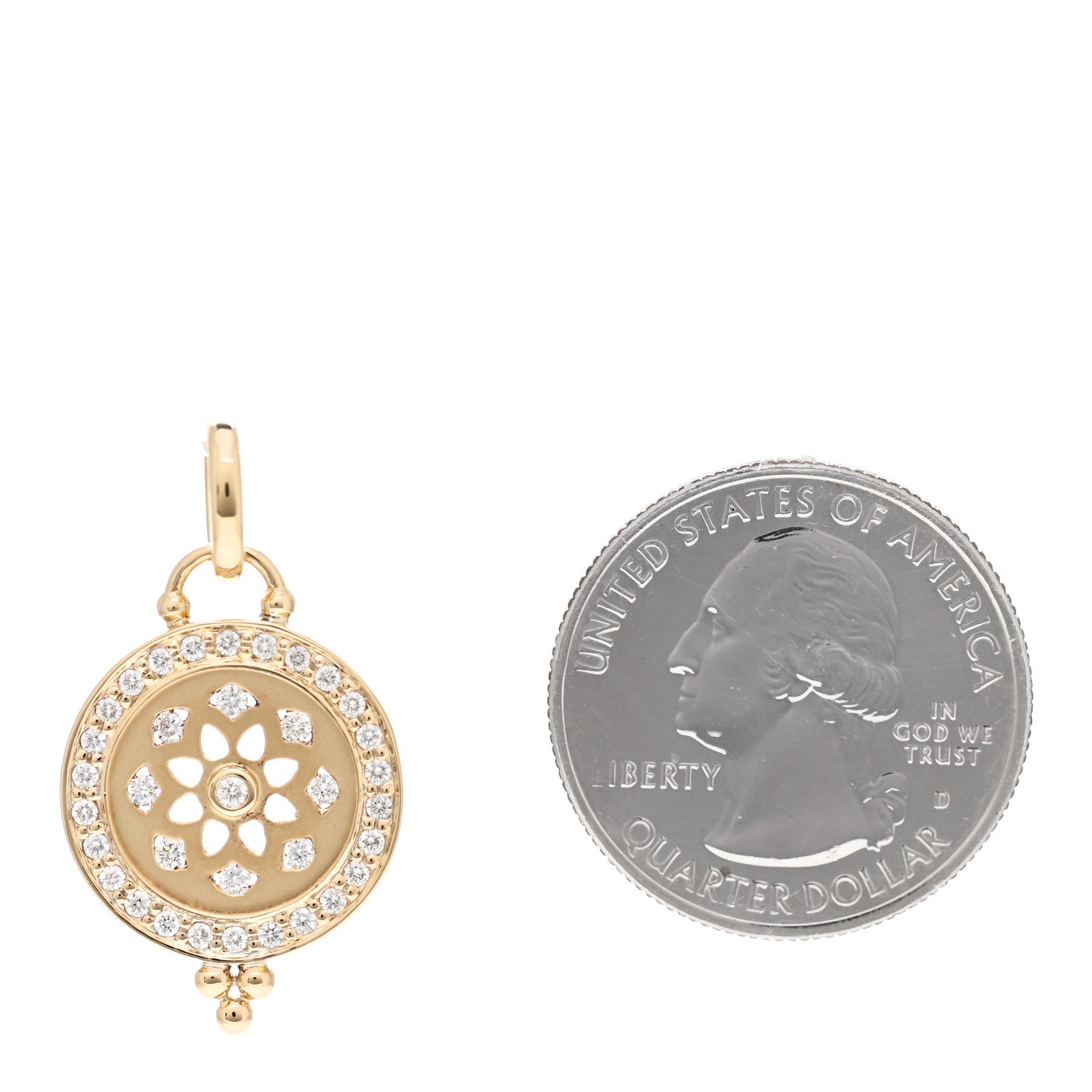 Temple St. Clair 18K Yellow Gold Diamond Mandala Cutout Pendant 2 of 5