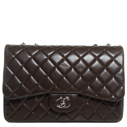 Chanel Caviar Quilted Jumbo Single Flap Dark Brown 1 of 9