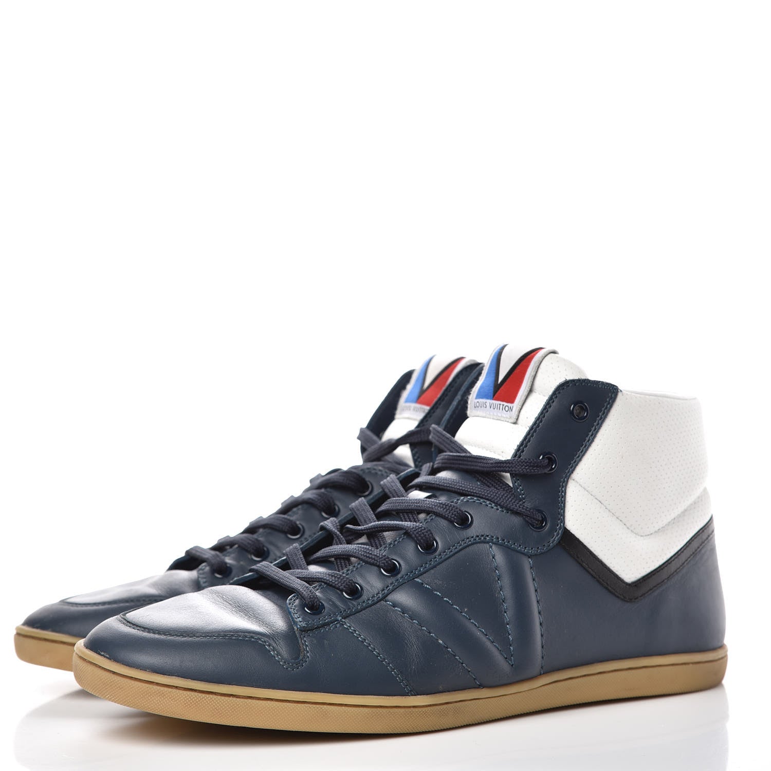 Louis Vuitton Calfskin Heroes High Top Sneakers 8 Navy 3 of 12