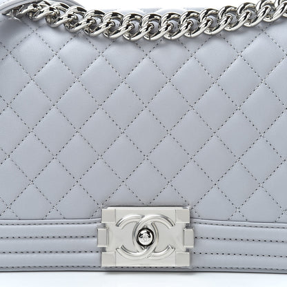 Chanel Lambskin Quilted Medium Boy Flap Grey 8 of 10