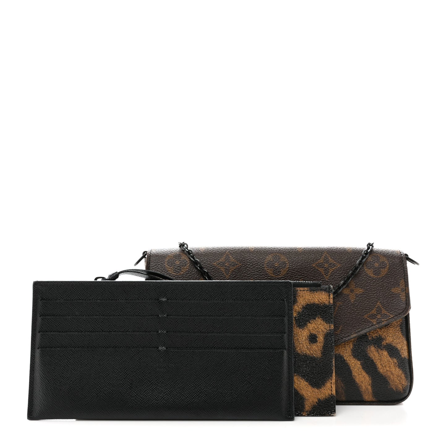 Monogram Animal Print Pochette Felicie Chain Wallet