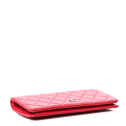 Chanel Lambskin Quilted Yen Wallet Fuchsia 4 of 9