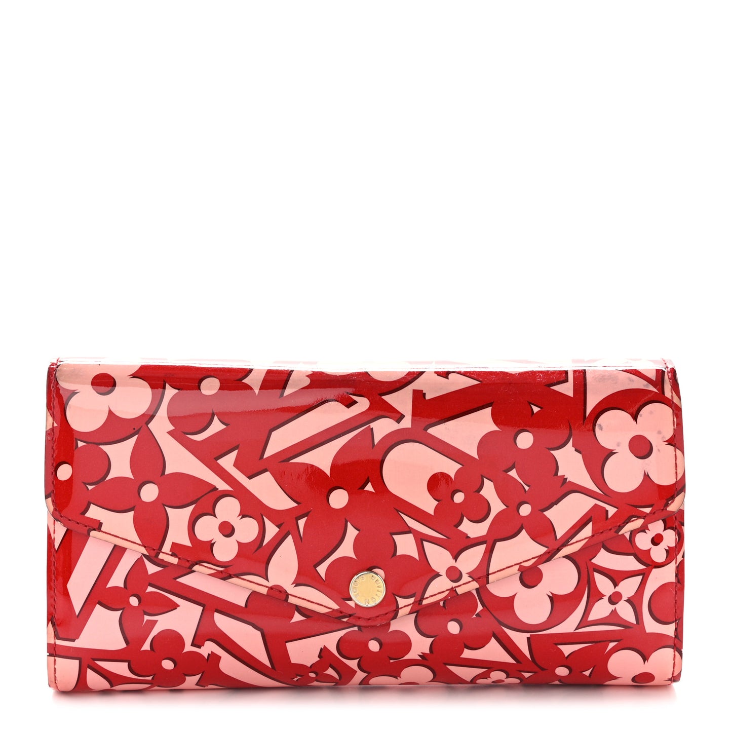 Patent Sweet Monogram Sarah Wallet Pomme D'Amour